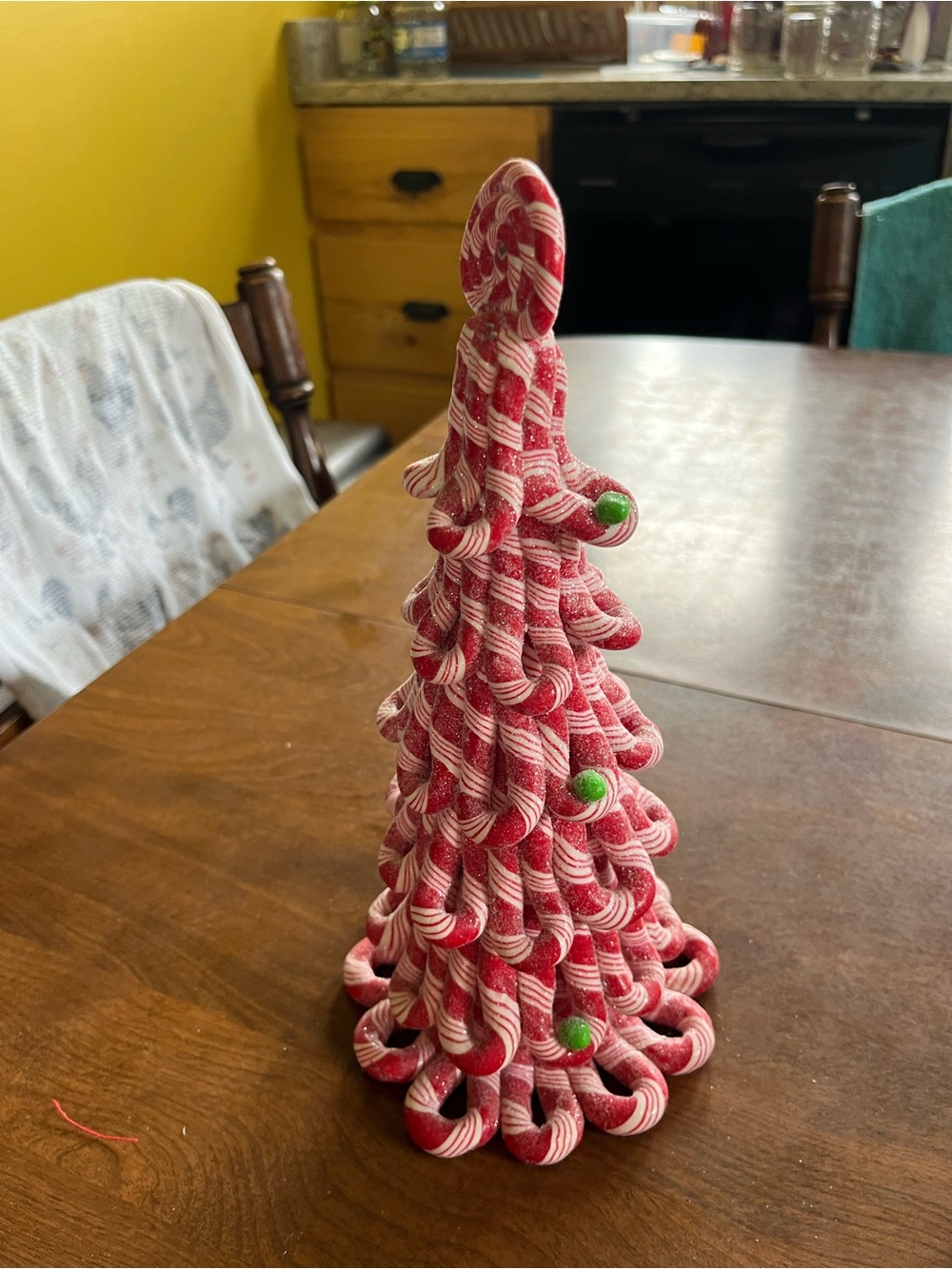 Red & White Spiral Candy-Style Holiday Tree Decor
